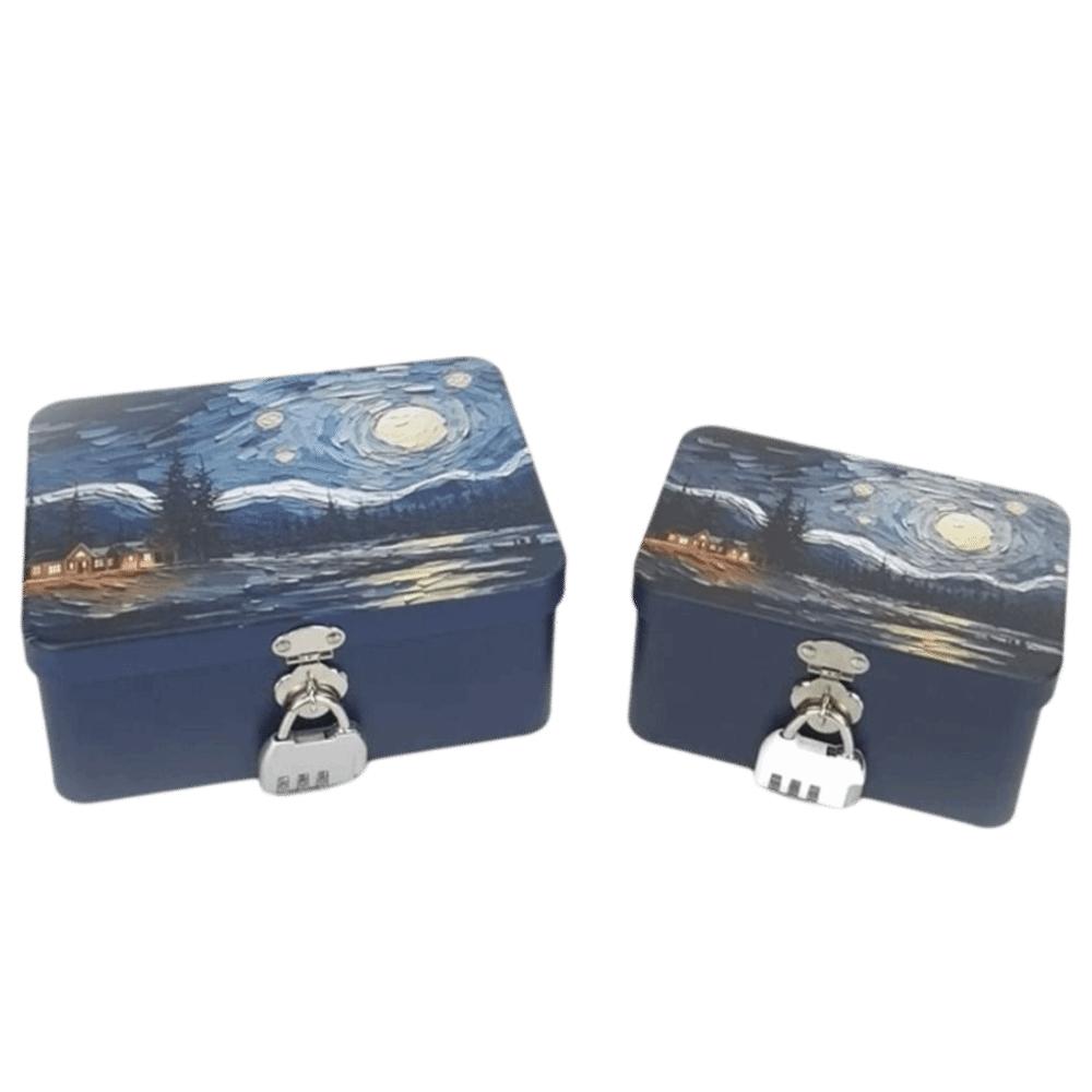 Artistic Design Desktop Storage Case Large Size Empty Box Metal Box Cosmetic Organizer