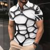 Trendy short-sleeve polo shirt with abstract line print, perfect for casual daily wear.