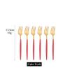 6Pcs/Set Gold Fork Set Tea Cake Snack Fork Dinnerware Cutlery Matte Stainless Steel Tableware Dessert Fruit Fork Silverware Set