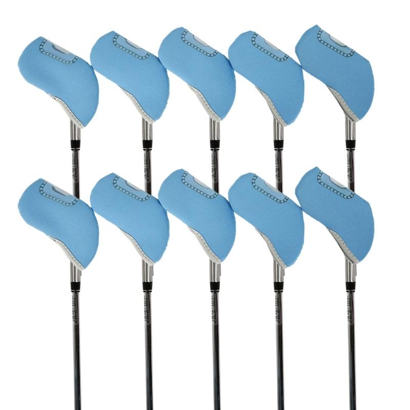 10Pcs Neoprene Golf Iron Head Covers Golf Wedge Covers Iron Putter Headcovers