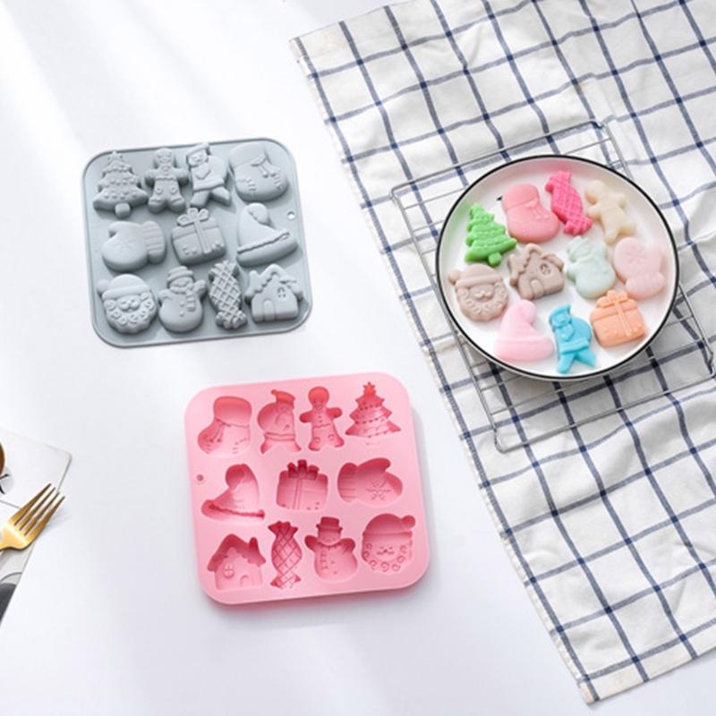Christmas Theme Silicone Mold Cake Cupcake Chocolate Baking Fondant Mould