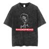 Radiohead Rock Band Washed Cotton T Shirt Men Women Hip Hop Music Tee Fashion Short Sleeve Tshirt Summer Oversized T-shirts Tops