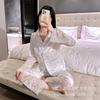 Fairy Style New Satin Printed Lace Lace Lapel Top and Trousers New Chinese Women's Suit