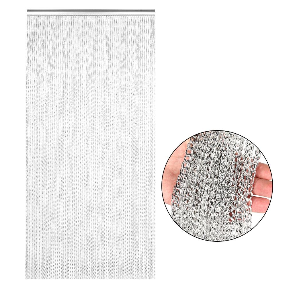 Household Hanging Metal Aluminum Chain Curtain Kit for Room Office Store Decoration Silver