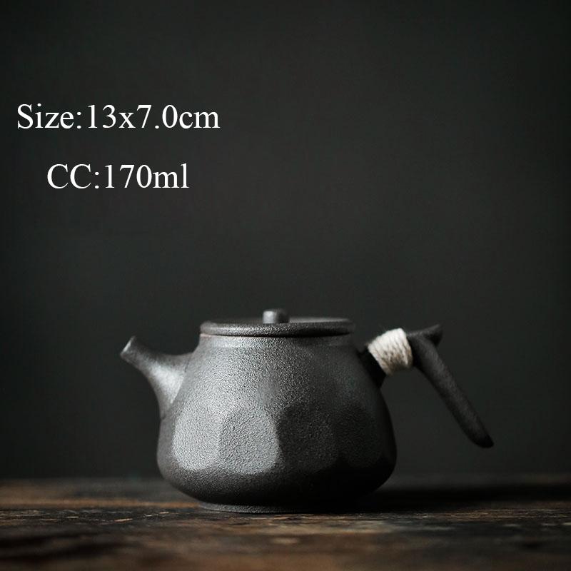 Černé nádobí Keramická čajová konvice Kyusu Porcelánová konvice na pití