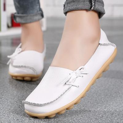 Scarpe da Donna Mocassini Ballerine Scarpe da Donna in Vera Pelle Slip On Balletto Infermiera Scarpe da Donna Taglie Forti 2024