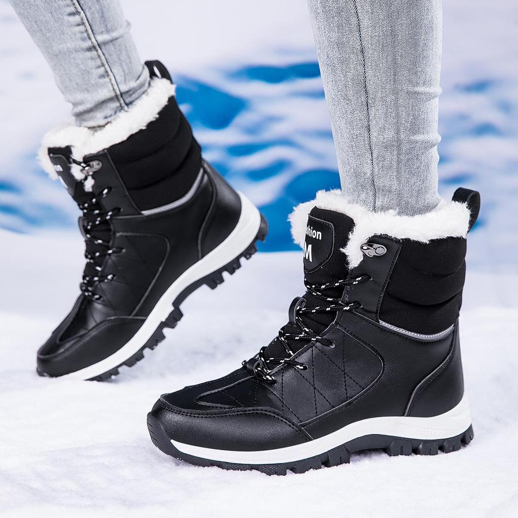 Botas de Neve de Inverno Femininas Plus Size do Nordeste - Cano Médio, Cano Alto para Viagem ao Ar Livre