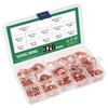 320Pcs Red Copper Flat Gasket Set M5-M20 Red Copper Sealing Flat Gasket O-type Gasket Pure Copper Flat Gasket Box