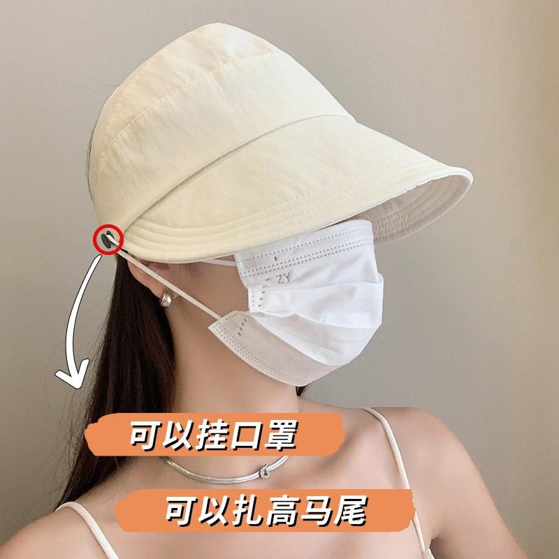 

Ruth empty top sunshade sunscreen hat women s summer ice silk big eaves bucket hat shawl neck basin hat Adjustable