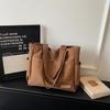 Retro Multi-Pocket Canvas Tote - Large Capacity Korean Style Shoulder Bag for Women