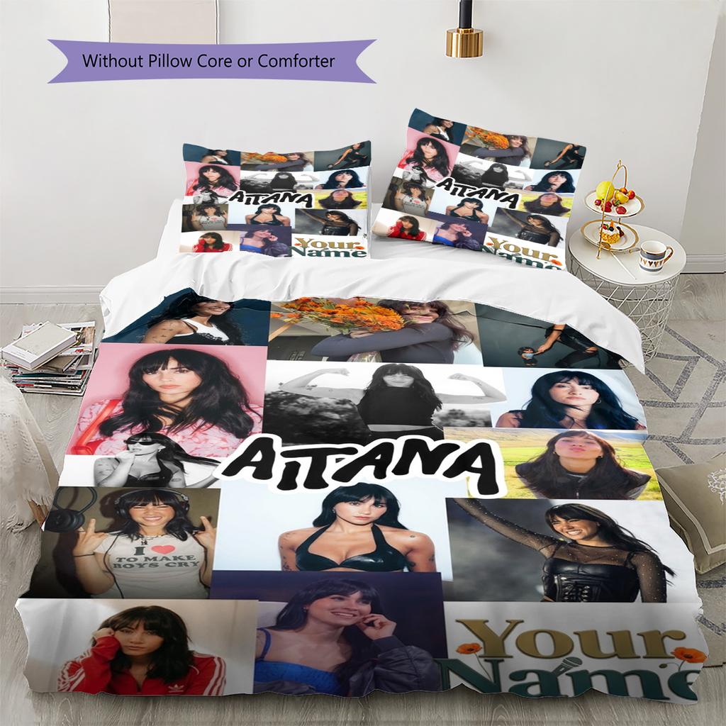 Name Custom Aitana Ocana Pattern Bedding Set Quilt Cover Pillowcase Home Decor Gift (1 * Duvet Cover + 2 * Pillowcase, Without Core)