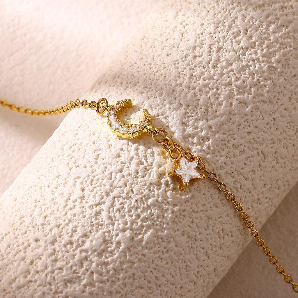 Mini Star Moon Pendant Anklet For Women 2026 Summer Beach Gold Color Stainless Steel Party Chain Foot Jewelry Gift Waterproof