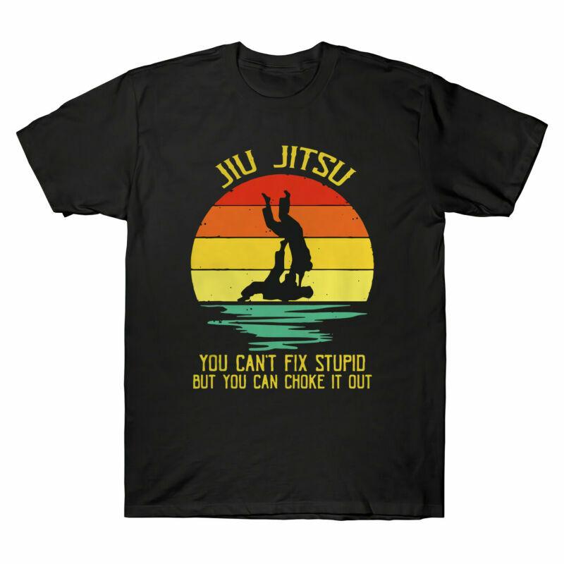 Jiu Jitsu You Can¡¯t Fix Stupid But You Can Choke It Out Vintage Men T-shirt M