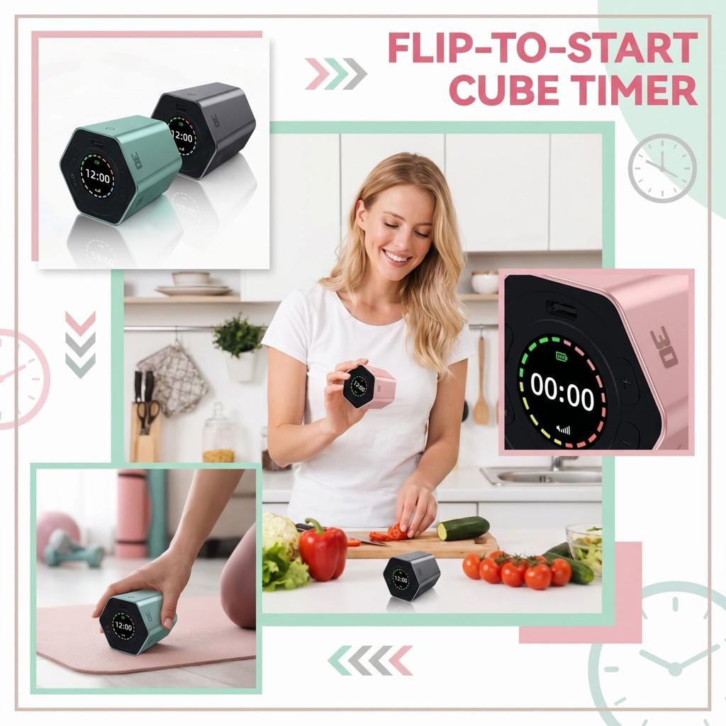 Multifunktions-Timer Flip Countdown Eigenes Modell Wecker Selbstdisziplin-Gerät Küche Kochen Sport Schönheit Erinnerung
