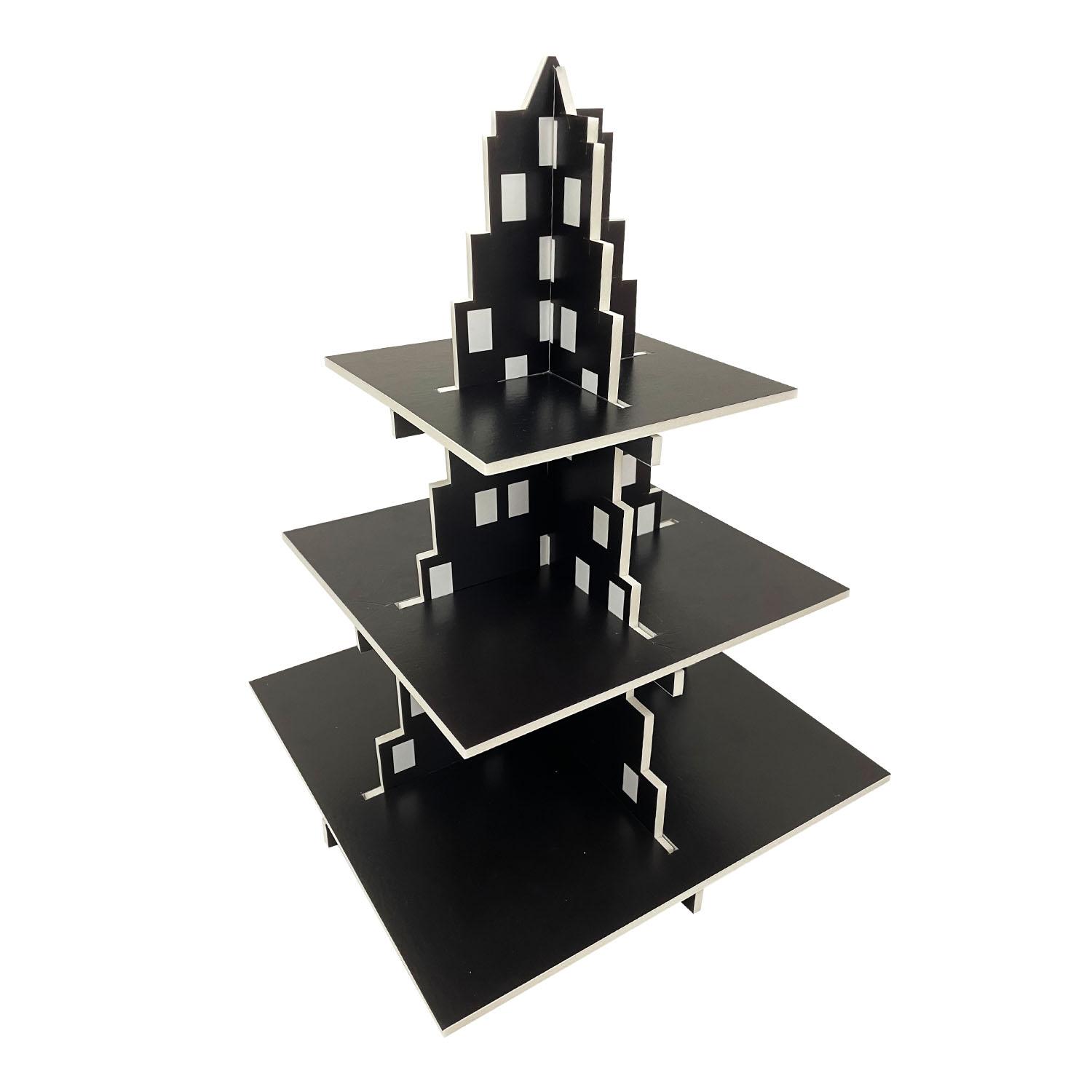 

City Skyscraper Cupcake Stand 3 Tier Cake Party Supplies Building Cupcake Stand for Birthday Table Decor city themed parties