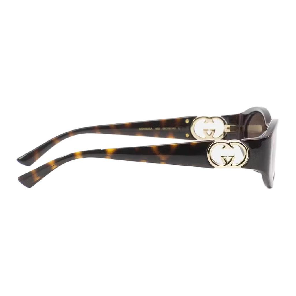 Gucci Logo Detail Oval Sunglasses Men Sunglasses Tortoiseshell GG1662SA002
