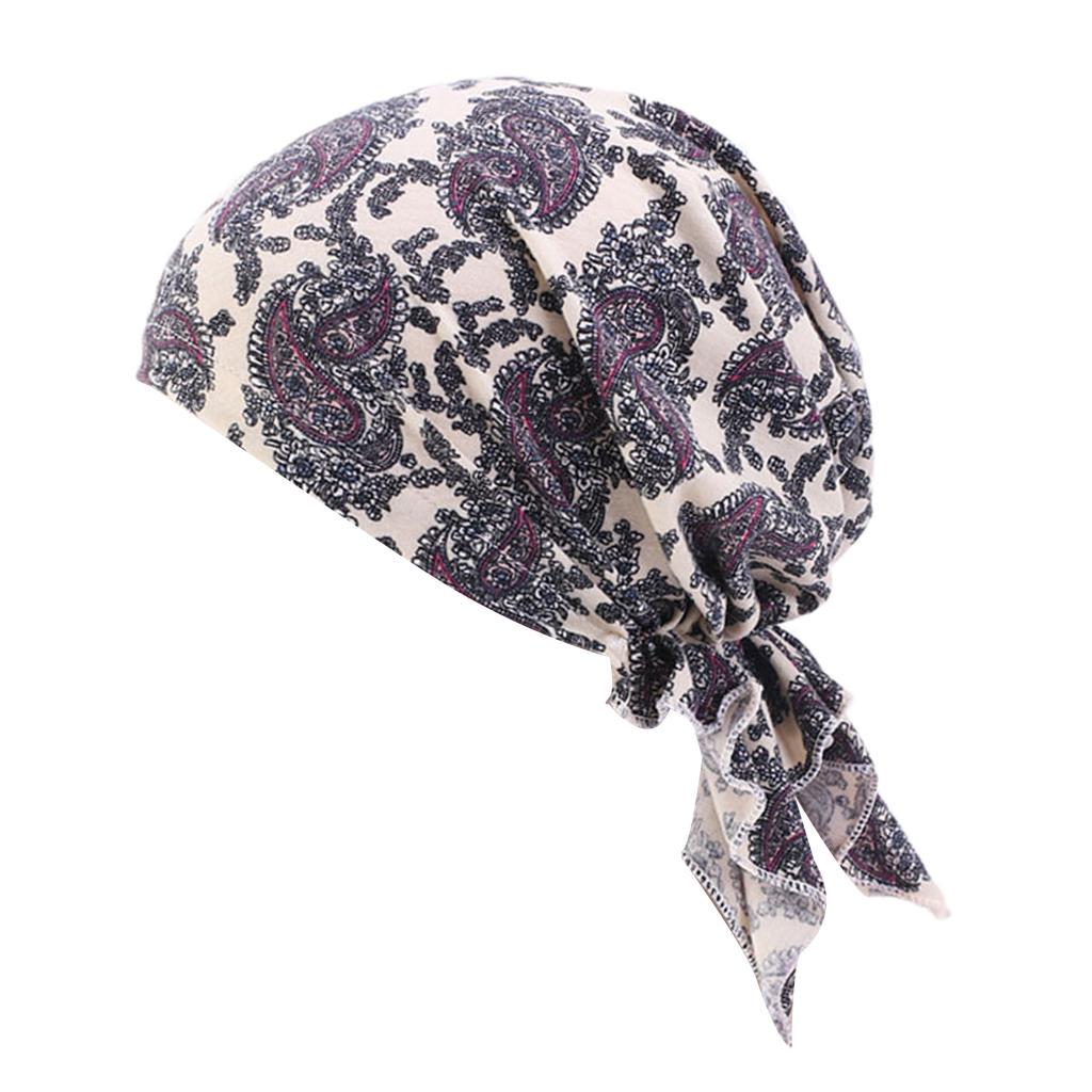 Kvinnor muslimsk turbancancer Kemo-keps Head Scarf Cover Hat Type 1