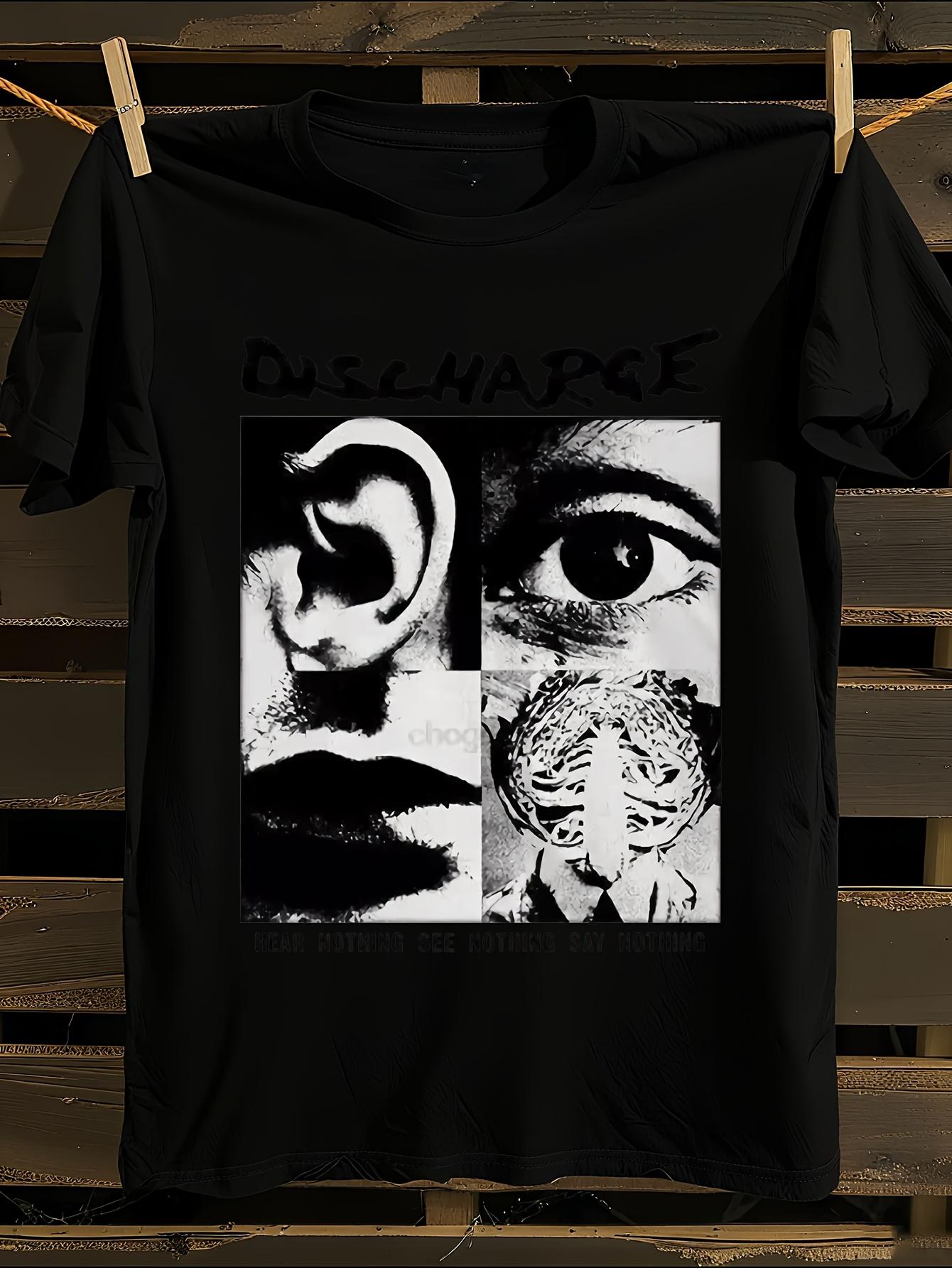 Discharge HEAR no SEE NOTHING-A Punk Graphic Tshirt XXXXL