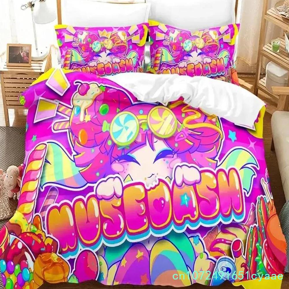 Anime Muse Dash Game Bedding Set Duvet Cover Bed Set Quilt Cover Pillowcase Comforter King Queen Size Boys Adult Bedding Set