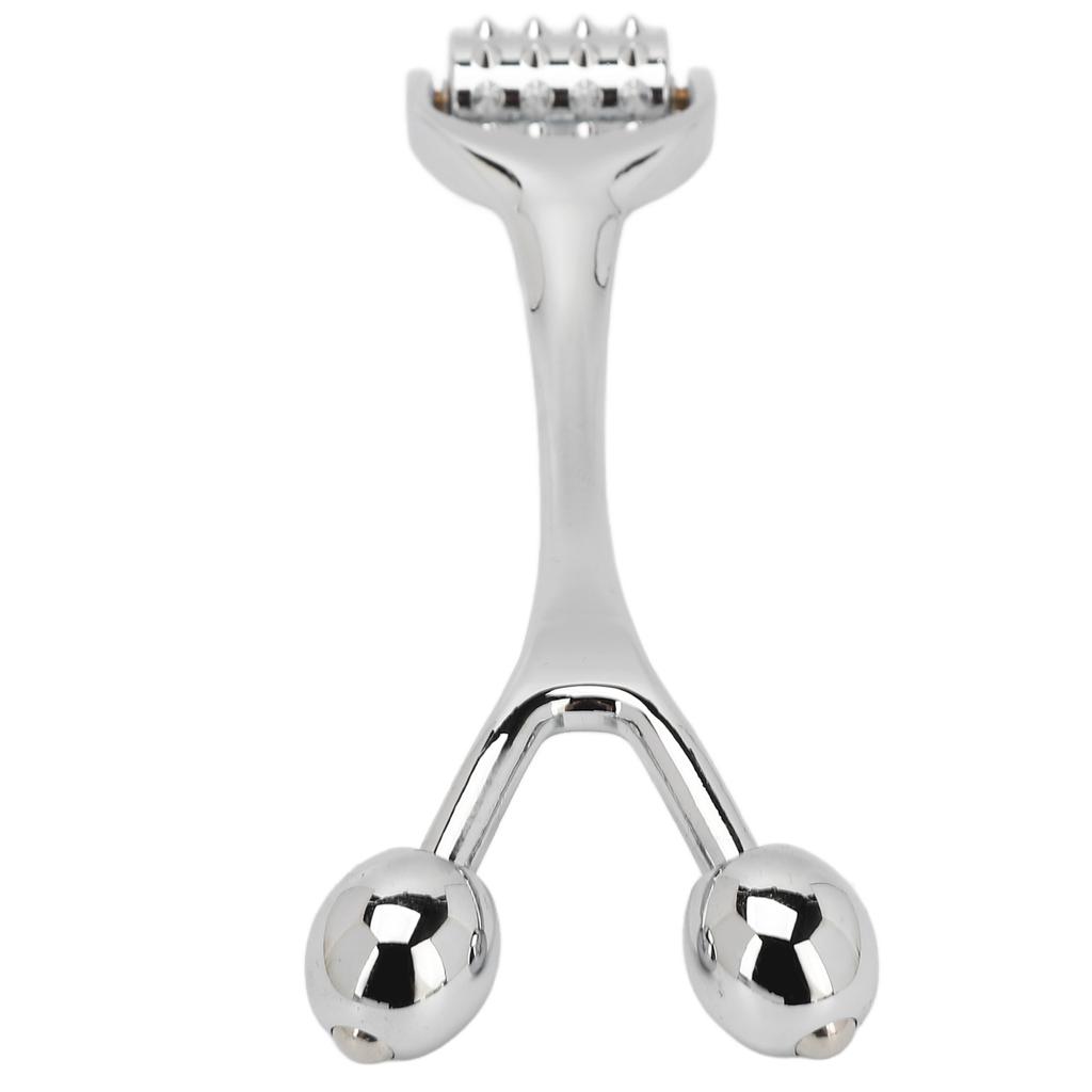 Face Ridged Roller Alloy Facial Acupuncture Roller Dual Head Promote Absorption Lifting Massager