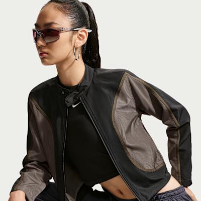 Women's Nike Sportswear Jackets Women's Dark Umber Stand Collar Moderate