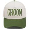 GROOM BRIDE Embroidered Color-Block PVC 5-Panel Trucker Hat European/American Men's/Women's Couple Wedding Party