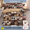 Rustic Retro Style Series Animal Puzzle Print Bedding Set Soft Comfortable Duvet Cover For Bedroom 1*Duvet Cover+2*Pillowcase