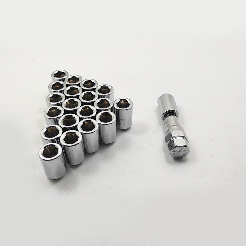 Silver Anti-theft Car Lug Nuts with Socket Key Tool