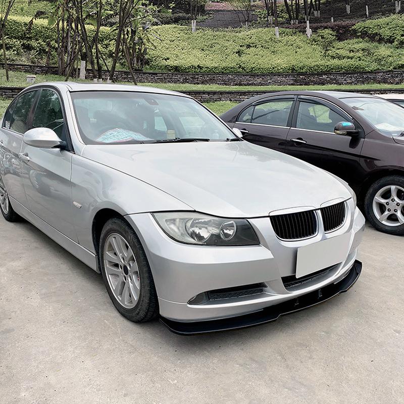For BMW 3 Series E90 2005-2008 320i 325i MP Style High Quality ABS Car Front Lip Spoiler Body Kit Glossy Black Carbon Fiber Look