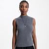 Lekasha Women's Cashmere Sleeveless Slim-Fit Sweater, Spring/Summer Wool Knit Base Layer, Half-High Neck.
