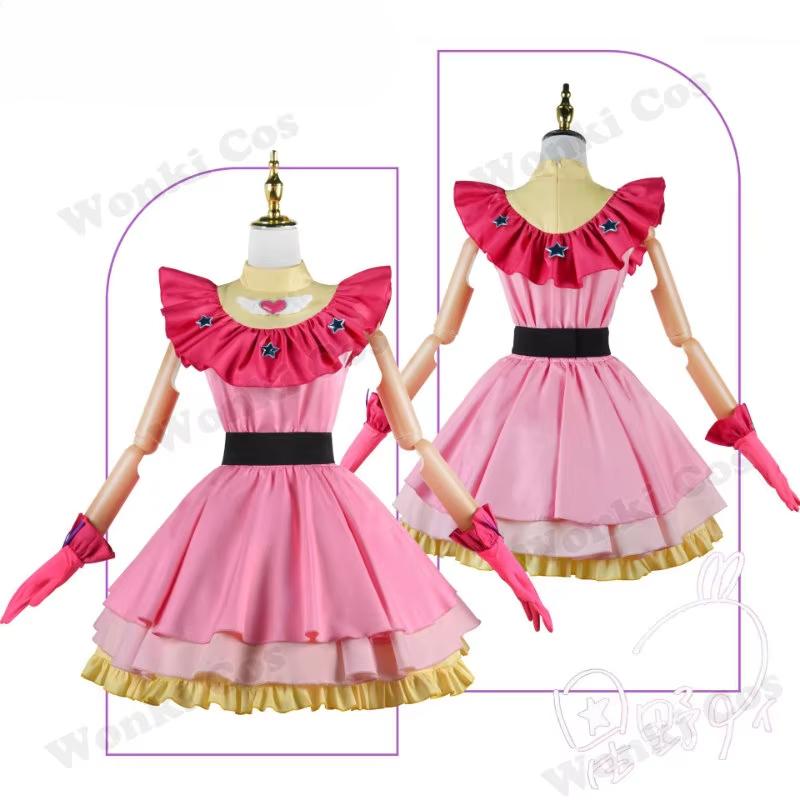 Anime Oshi No Ko Cosplay Ai Hoshino Cosplay Costume Girls Hoshino Ai Pink Dress Suit Cosplay Wig Full Set Out Fits
