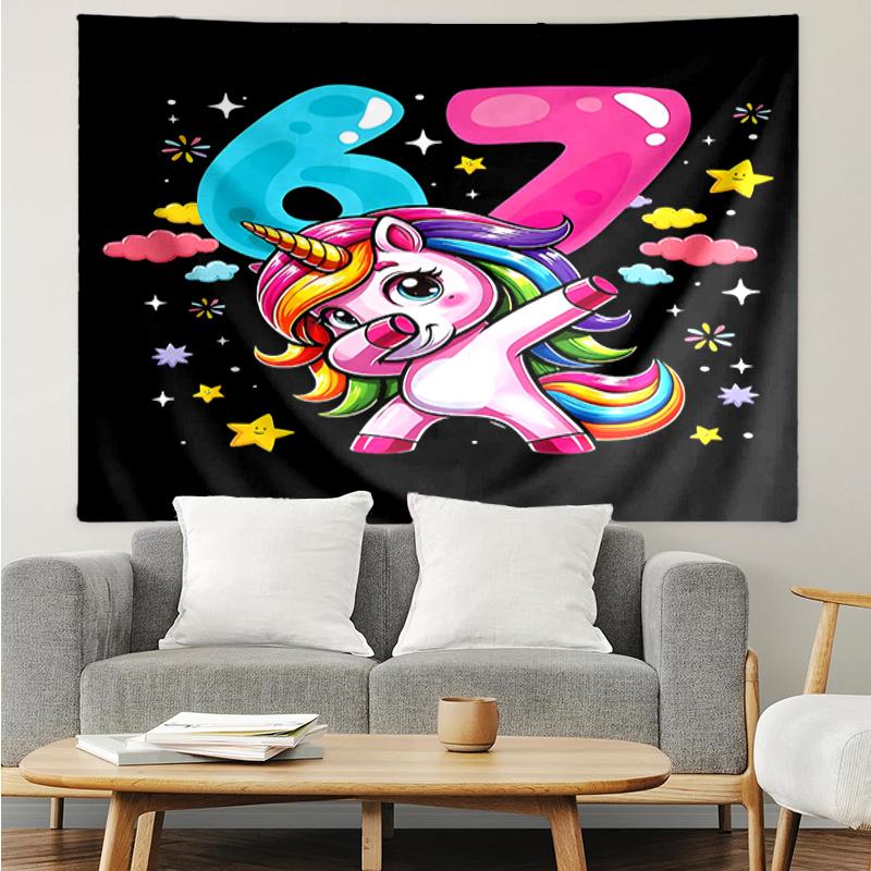 Energy Number 67 Design Tapestry Hanging for Bedroom,Livingroom, Playroom,Decor Art Room Wall Tapestry Holiday and Birthday Gifts