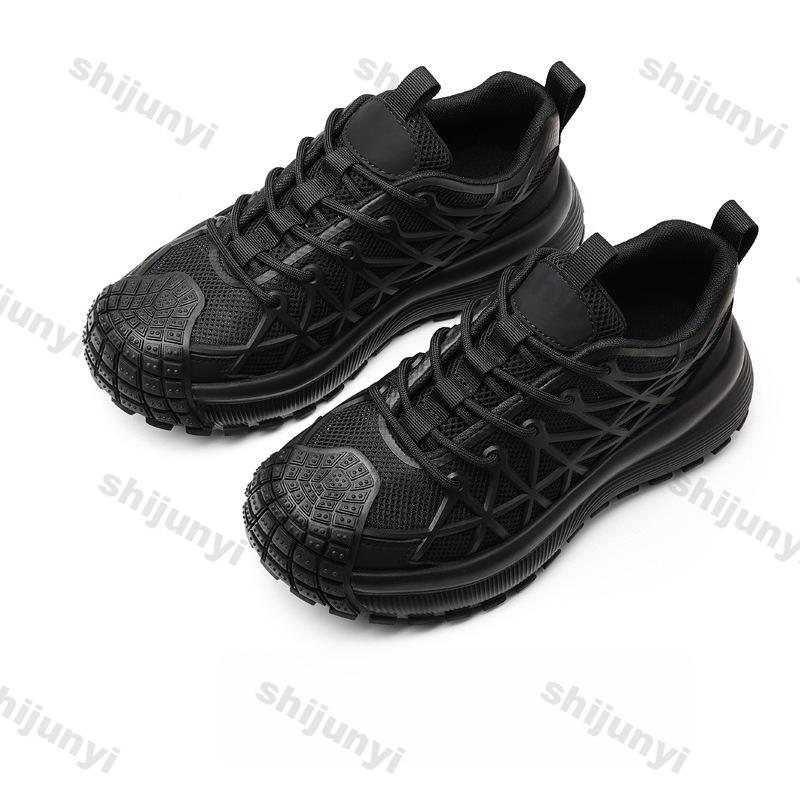 Fashion Men's White Sneakers 2025 Summer New Mesh Breathable Sports Running Shoes Fashion Lace Up Height Increase Non Slip Casual Shoes