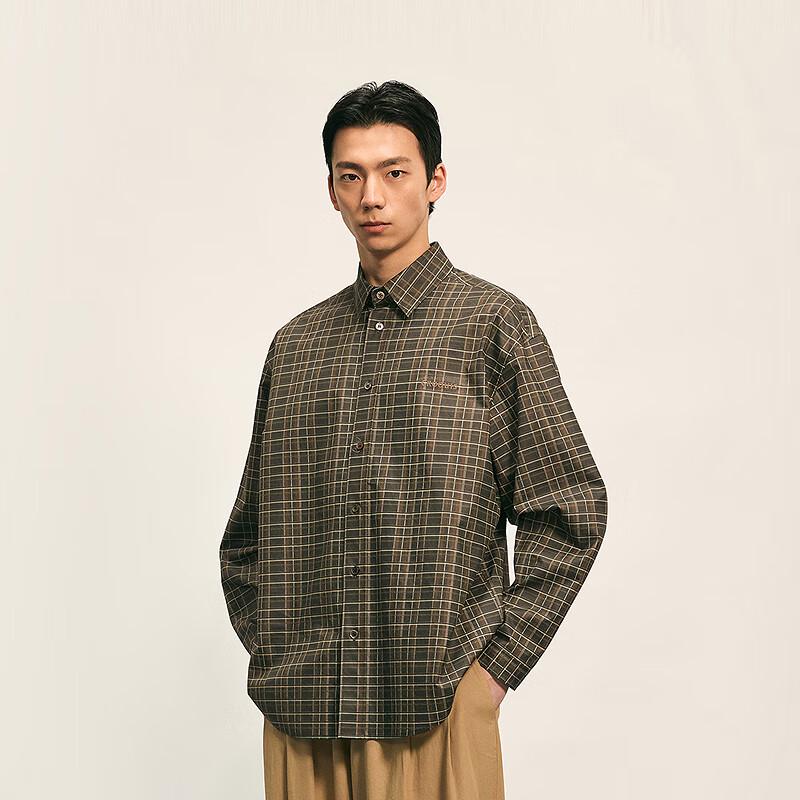 CROQUIS Men's 2025 Autumn Long-Sleeve H-Line Collared Shirt