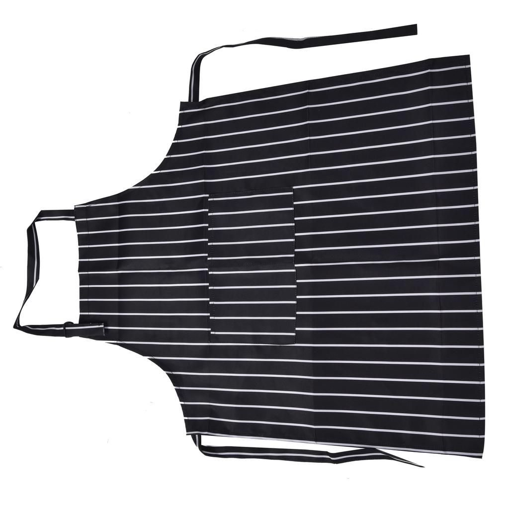 Bib Apron Waterproof Adjustable Kitchen Cooking Aprons with Dual Pockets for Kitchens Restaurants BakersBlack and White