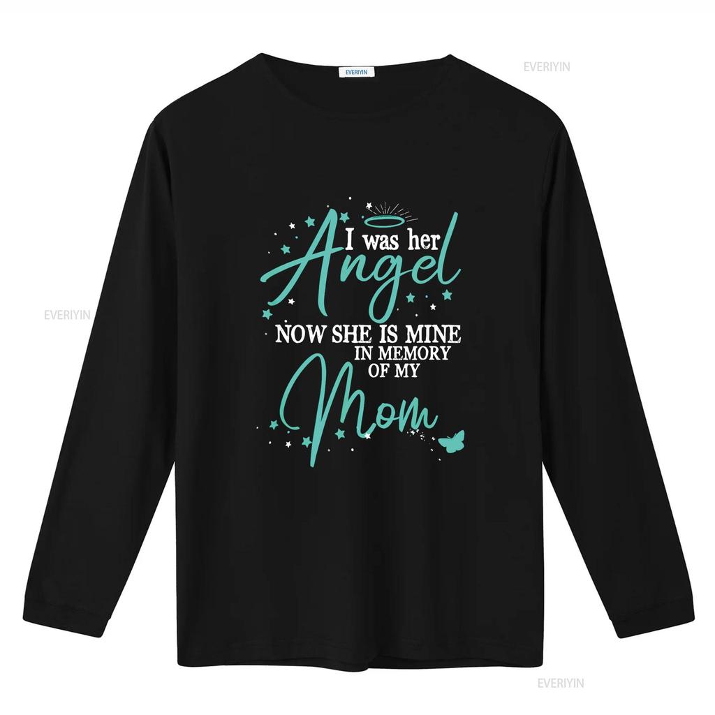 War Ihr Engel Jetzt Ist Sie Mein Erinnerung An Meine Mutter Im Himmel T-Shirt vintage gewaschen Unisex Designerkleidung Lässig Leicht