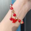 Sweet Glass Beads Bracelet With Butterfly Pendant Korean Style Bracelet Women Bangle  Female