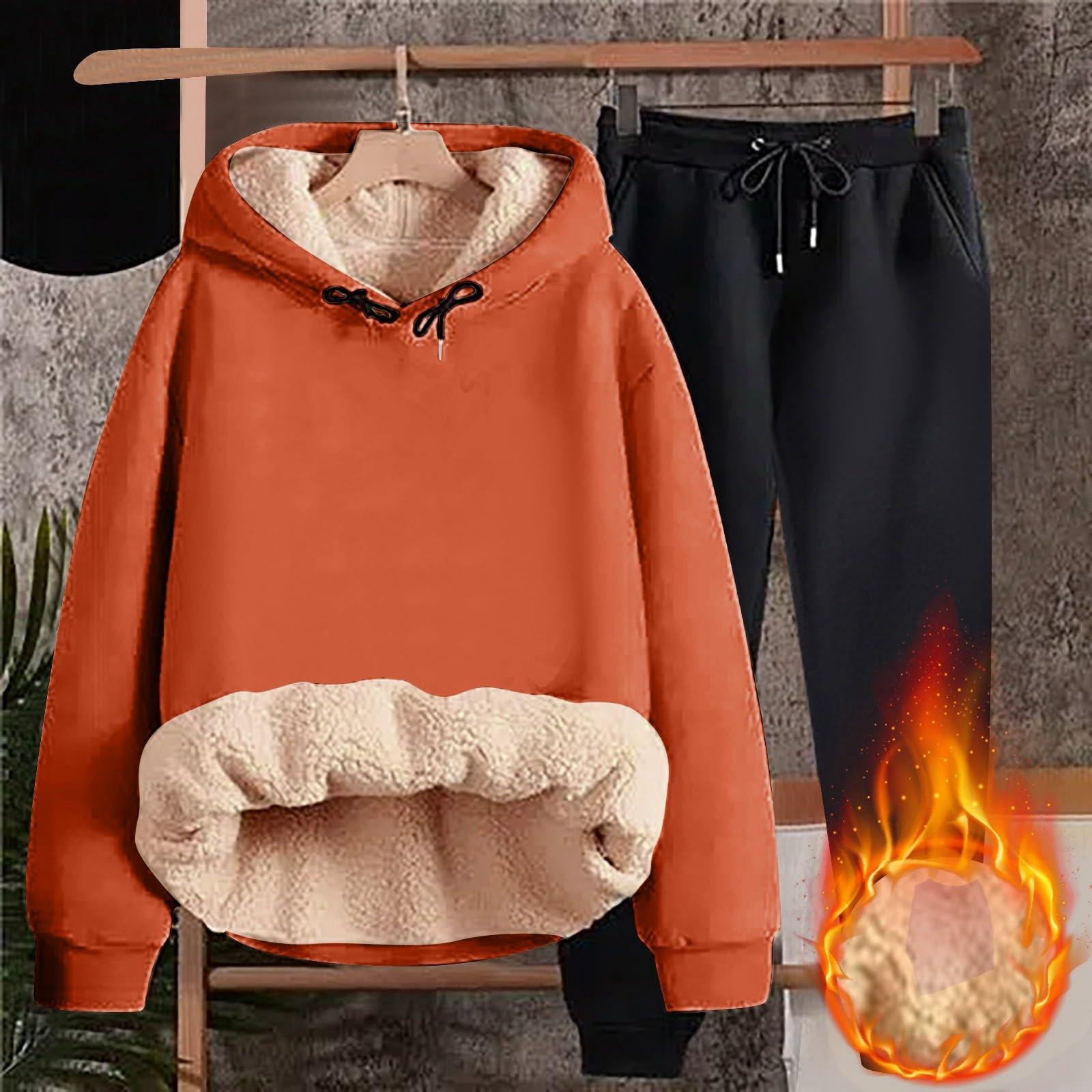 

Женская мода однотонная осенне-зимняя утепленная толстовка с капюшоном, свитер, спортивные штаны, повседневный комплект из двух предметов XL