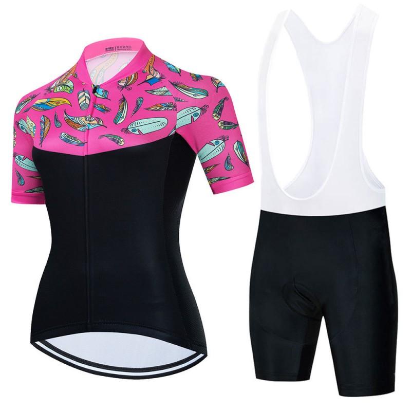 Womens Breathable Cycling Jersey Set Short Sleeve Mountain Road Bike Apparel Slim Fit