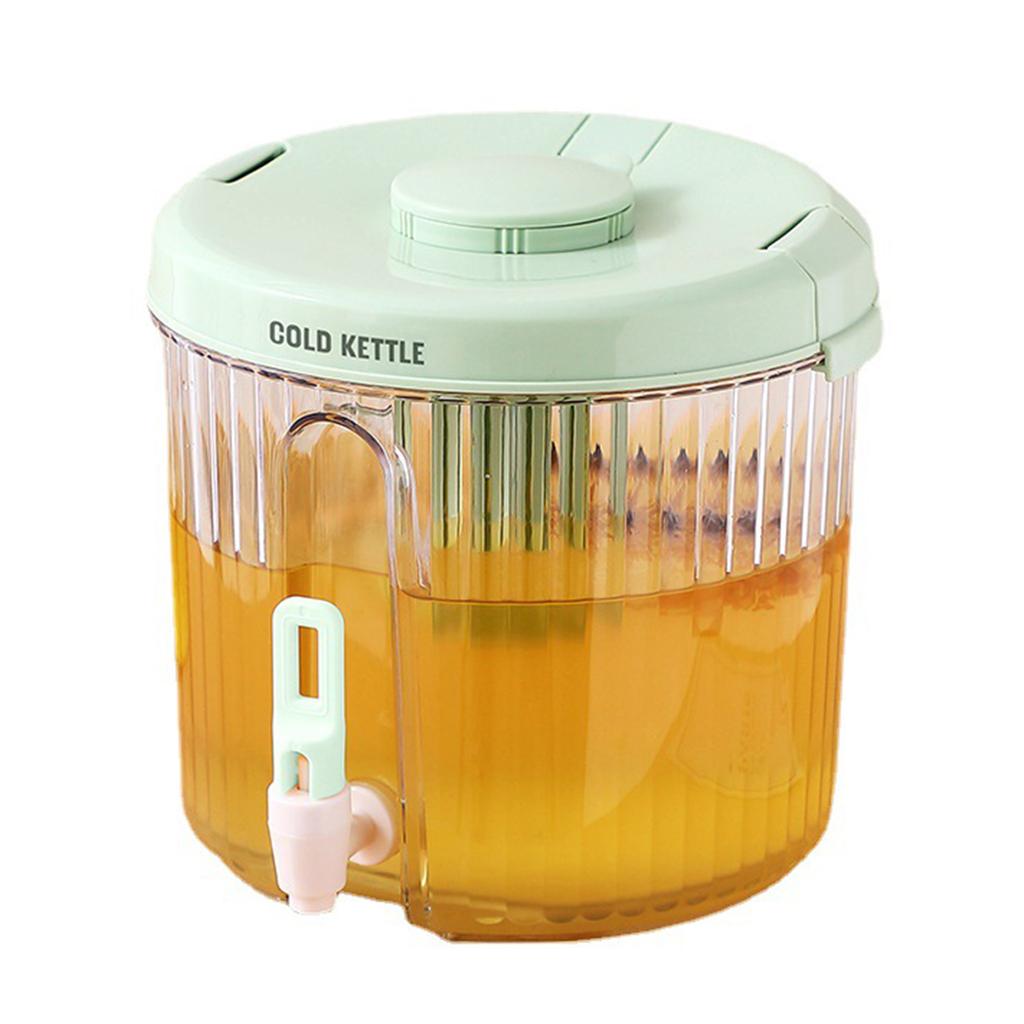 4L Iced Beverage Container with Faucet Refrigerator Juice Milk Beer Containers Large-capacity Leakproof Drinkware for Home Party