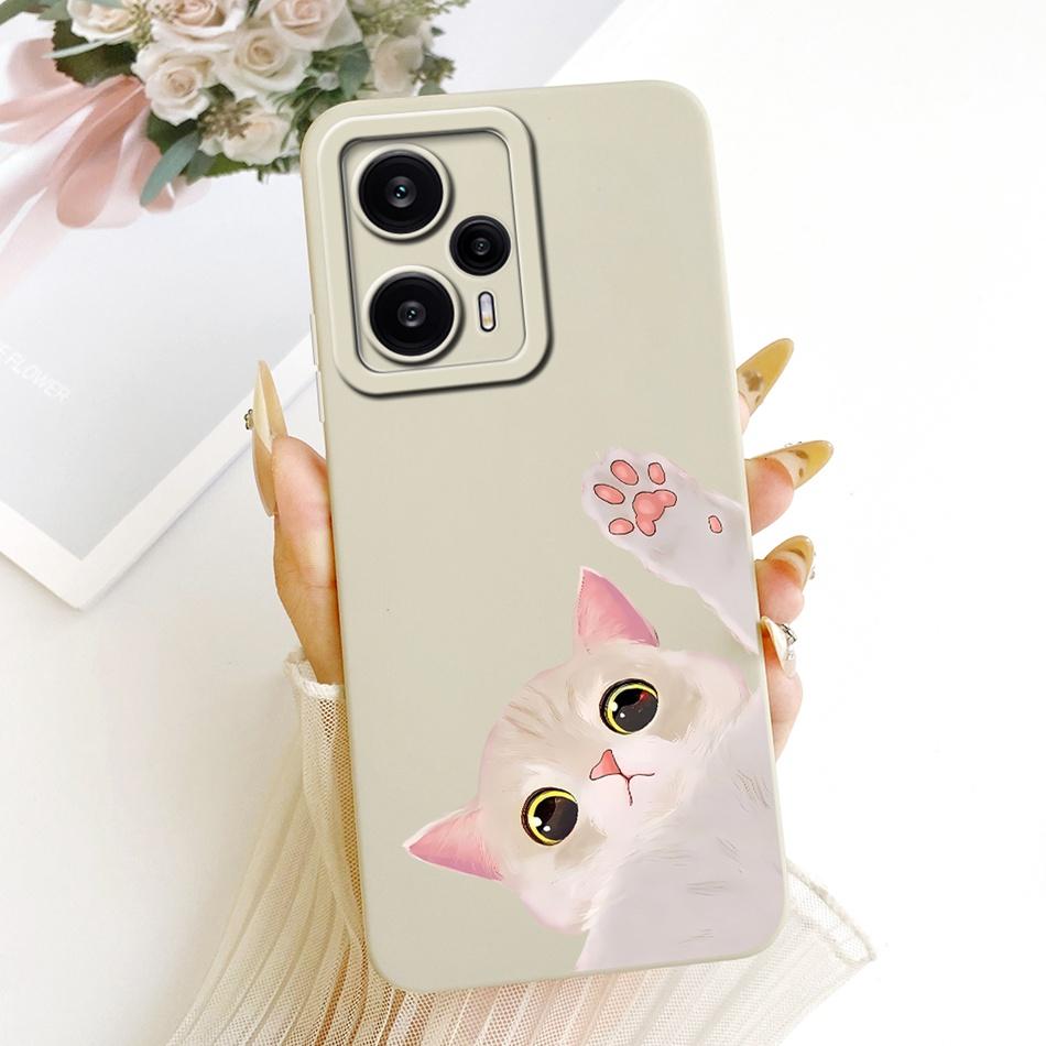 For Xiaomi Redmi Note 12 Turbo Cute Cat Flower Cartoon Phone Case For Redmi Note12 Turbo Shockproof Soft Silicone Bumpers