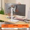 White Adjustable No-Drill Desktop Monitor Stand with Rotation