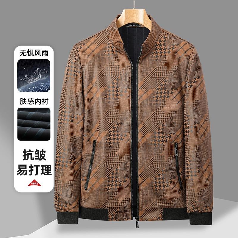 New men's leather jacket spring and autumn American d stand-up collar windproof casual leather jacket men