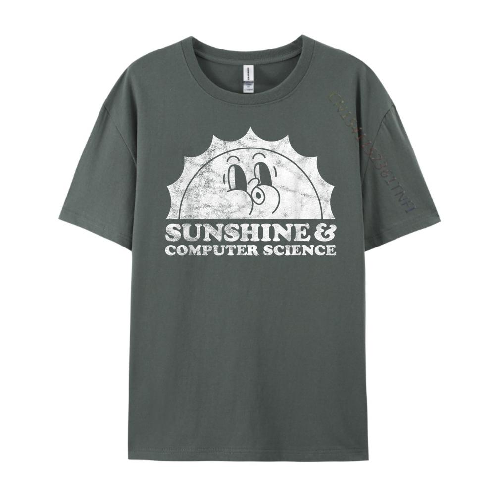 Sunshine And Computer Science Technology 3XL Men Clothing Mens Cotton TShirt Vegan
