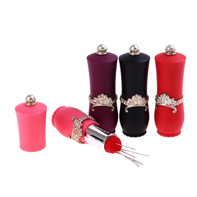 Buy Craft Lipstick Shaped Needles Pin Cushion With 5 Sewing Needles