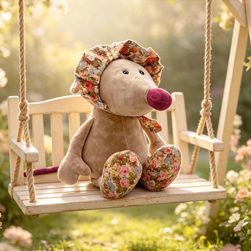 Adorable Mouse Plush Toy: Flower Cloth, Children's Hug Pillow & Soothing Doll - Perfect Birthday Gift