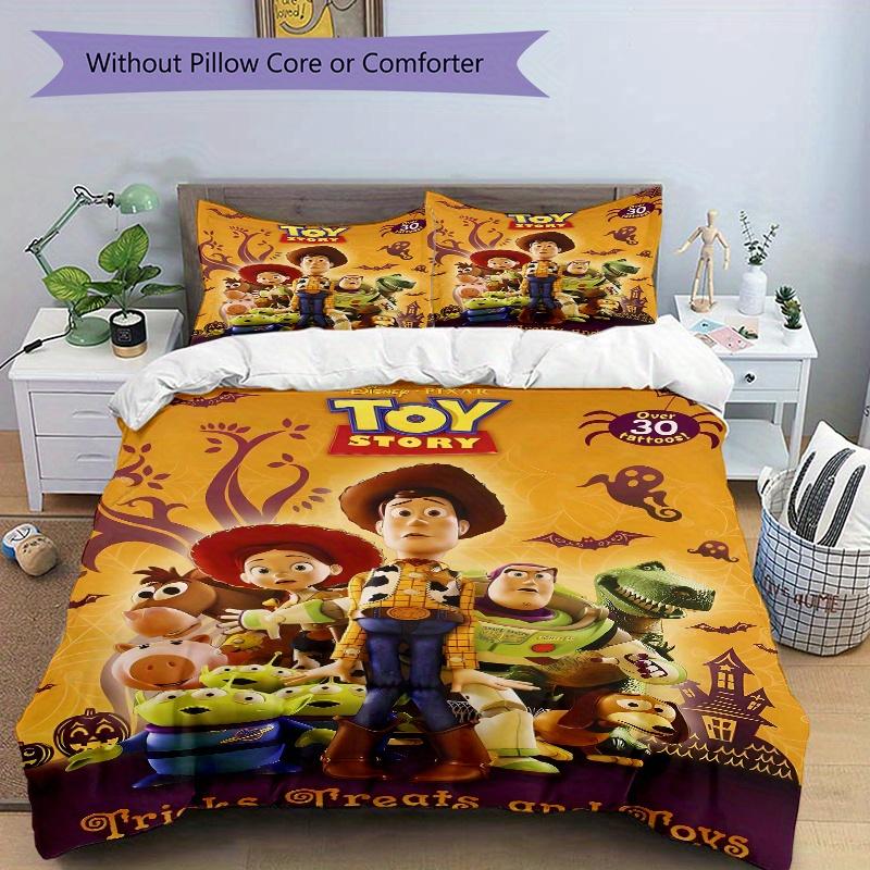 3pcs Horror Theme Woody and Friends Bedding Set, Including 1 Quilt Cover and 2 Pillow Shams, Without Filling, Soft and Comfortable Home Bedr