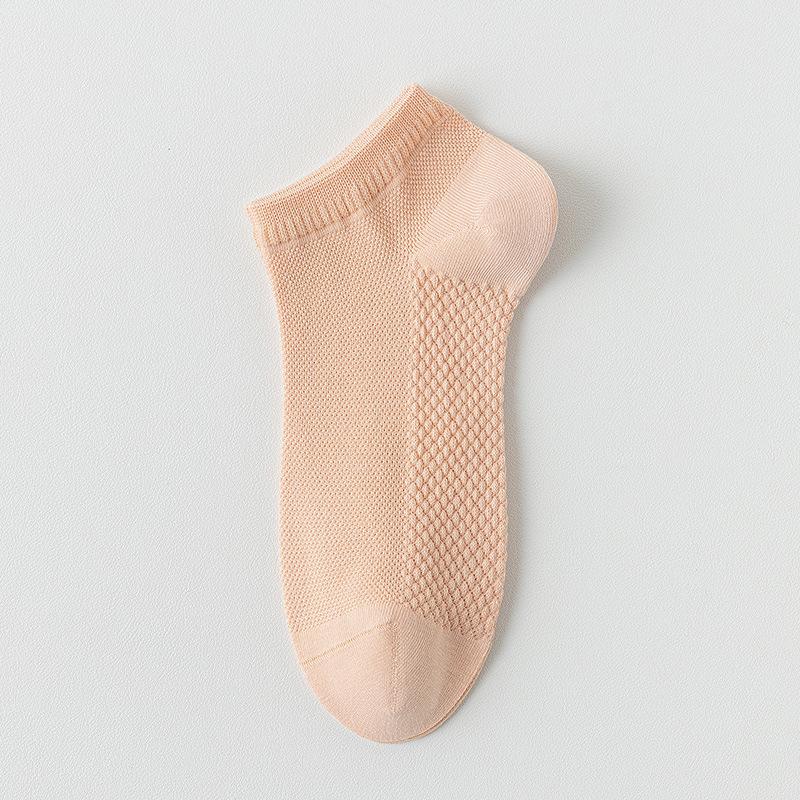 Boat Socks, Pure Cotton Anti-odor and Sweat-absorbing Summer Thin Women's Short Socks, Mesh Boneless All-cotton Socks