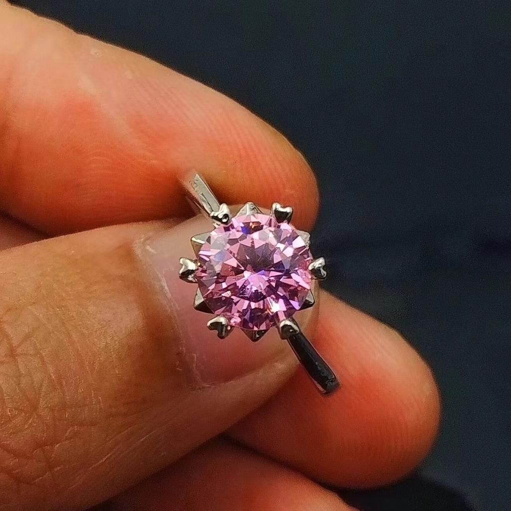 Jewelry Diamond Ring Women'S Classic Six-Claw Snowflake Ring Couple Ring Purple Diamond Ring