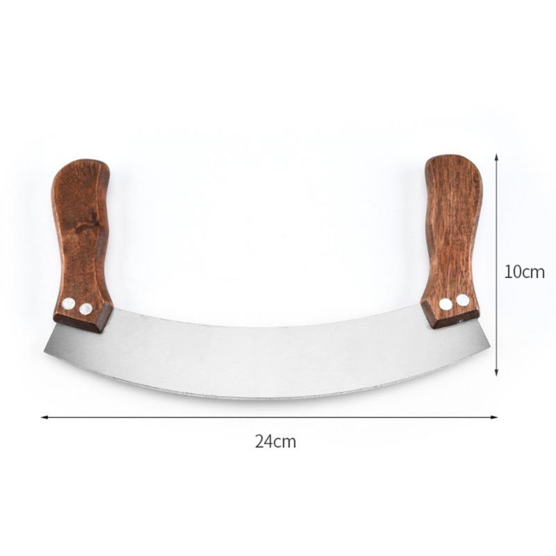 

2/1 шт. Нож для пиццы Nougat с двойной деревянной ручкой из нержавеющей стали с изогнутым скребком-резаком для выпечки кухонные принадлежности для выпечки